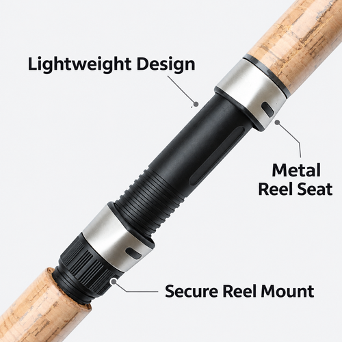 3-Section Carbon Fishing Rod, 118–142 in, Black