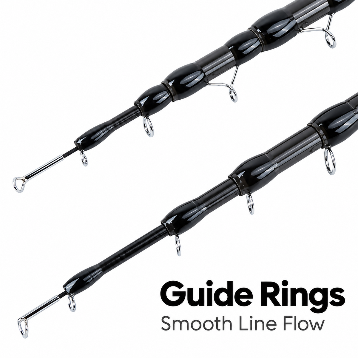 Telescopic Carbon Fly Fishing Rod, Black, Cork-Style Grip