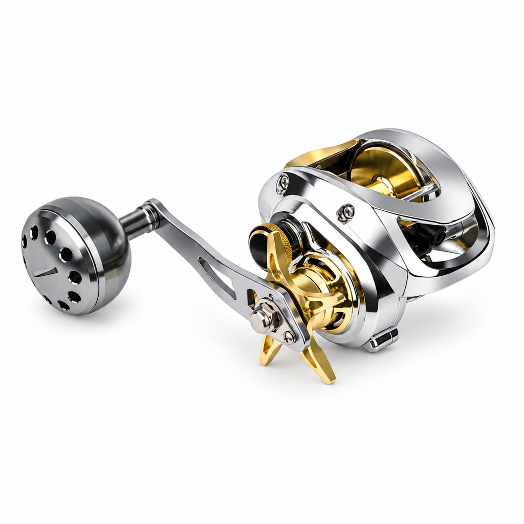 Metal Baitcasting Fishing Reel with Single Handle